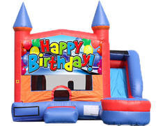 6-in-1 Castle Combo with Slide - Happy Birthday (Dry) 6-in-1 Castle Combo with Slide - Happy Birthday (Dry)