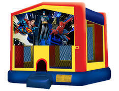 Yellow, Red & Blue Bounce House - Superheroes Yellow, Red & Blue Bounce House - Superheroes