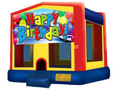 Yellow, Red & Blue Bounce House - Happy Birthday Yellow, Red & Blue Bounce House - Happy Birthday