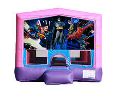 Pink & Purple Bounce House - Superheroes Pink & Purple Bounce House - Superheroes