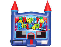 Blue & Red Castle Bounce House - Happy Birthday Blue & Red Castle Bounce House - Happy Birthday