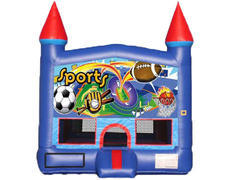Blue & Red Castle Bounce House - Sports Blue & Red Castle Bounce House - Sports