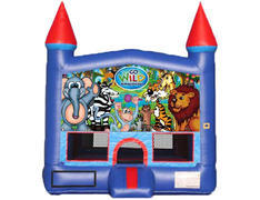 Blue & Red Castle Bounce House - Wild Kingdom Blue & Red Castle Bounce House - Wild Kingdom